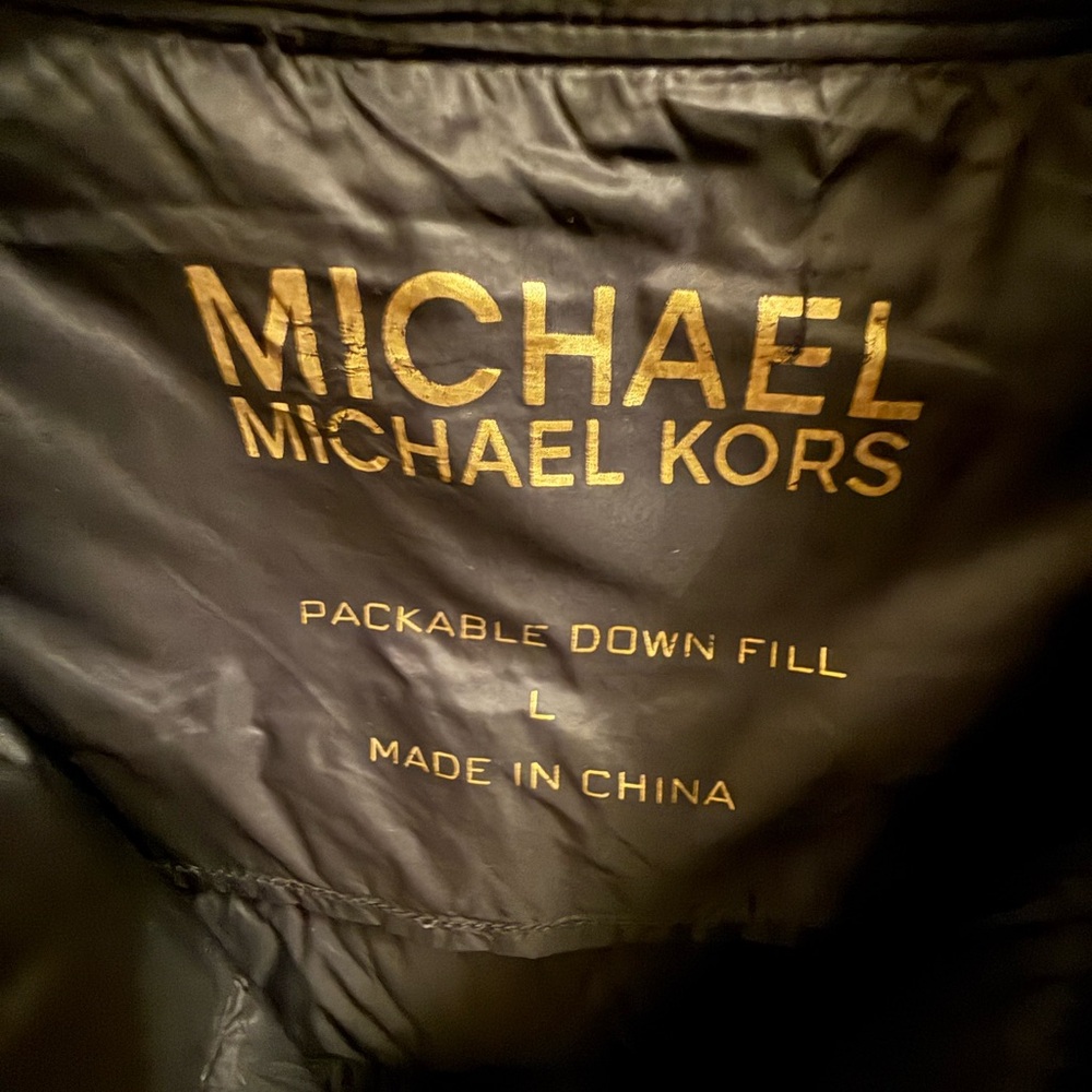 Michael Kors Black Quilted Puffer Jacket High Collar - Picture 3 of 3
